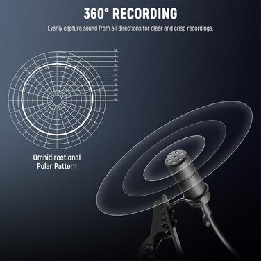 NEEWER Міні мікрофон-лавал'єр з USB для Mac, Windows, PC, Лапстоп, YouTube, Skype, Podcast, Gaming, Vlog, Конференції (2 шт.)