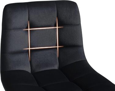 Velvet Bar Stools Set of 2 - Black Bar Chairs with Backrest, 66cm Seat Height, 50x45x94cm - Modern Counter Stools for Kitchen Island