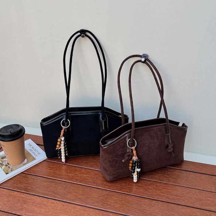Сумка жіноча велика шкіряна Unisoul Shopper Tote для коледжу, роботи, подорожей (коричнева)