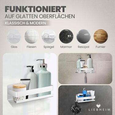 Поличка для душу без свердління - органайзер для ванної кімнати - полиця для душу з алюмінію, сріблястого кольору