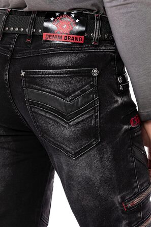 Чоловічі джинси Cipo & Baxx Destroyed | Розмір 40W/32L, Чорні | Модний стиль Biker