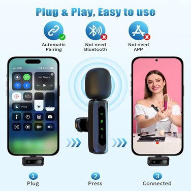 Мікрофон-захоплення Lavalier для Android/iPhone: Безшумна якість звуку для TikTok, YouTube, Vlog, Podcast