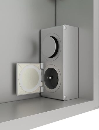 Дзеркальна шафа для ванної кімнати AQUABATOS з розеткою та підсвічуванням LED, 50x70 см, шафа для ванної кімнати, дзеркало з інфрачервовим датчиком, регульоване освітлення, антизапар, холодний білий колір світла, алюмінієва шафа, двостороннє дзеркало