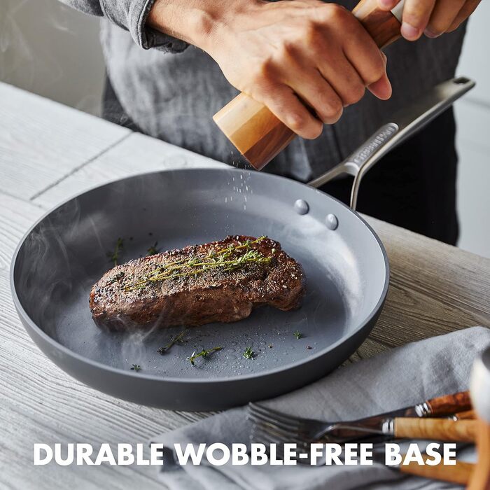 Набір сковорідок GreenPan Paris Pro: антипригарне покриття Ceramic, без PFAS, 20.3 см та 25.4 см, сірий