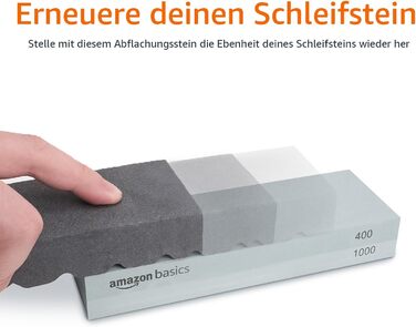 Набір точильних каменів Amazon Basics, 3 штуки, двосторонні, зернистість 400/1000 та 3000/8000, вирівнювальний камінь з нековзкою бамбуковою основою, багатокольоровий, 22.5x15.2x7.3 см