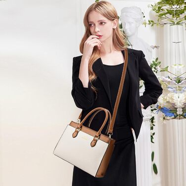 Стильна жіноча сумка-тоут KURGOOL з натуральної шкіри, двоколірна, бордового кольору (A1)