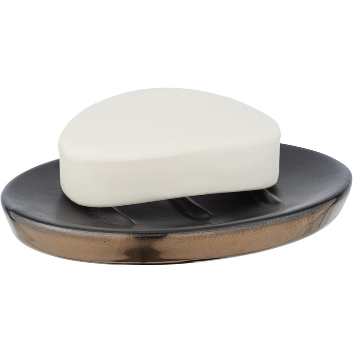 Дозатор для рідкого мила та лосьйону WENKO Brandol, кераміка, 450 мл, чорний, з підставкою