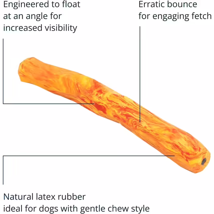 RUFFWEAR Gnawt-A-Stick Latex Dog Toy, Rubber Stick Dog Chew Toy for Pet Dogs, Premium Dog Toy & Boredom Buster, Dog Enrichment Toy & Fetch Stick (Salamander Orange)
