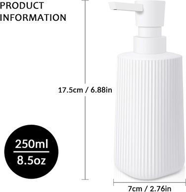 Дозатор мила скляний матовий HMJIA для кухні та ванної кімнати, з помповим механізмом
