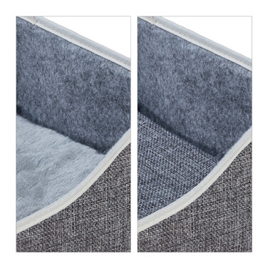 Relaxdays Foldable Cat Cave in Grey