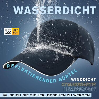 Кепка бейсболка TOPEX XL/XXL водонепроникна чоловіча/жіноча літня сонцезахисна для спорту, гольфу, тенісу, бігу з UV-захистом, синя