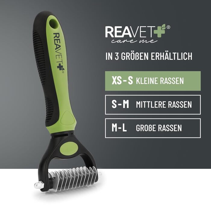 Щітка для собак та котів ReaVET для видалення підшерстя та повсті, масажний ефект, захист верхнього шару шерсті, розмір M-L (також XS-S)