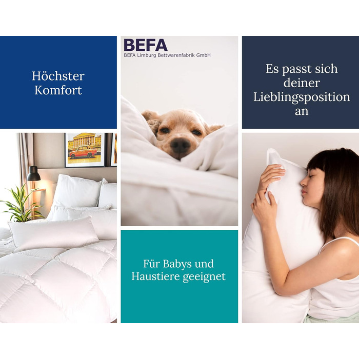 Ковдра з гусячого пуху BEFA NATUR 135x200 см, 90% пух, 10% перо, всесезонна, для алергіків, сертифікат OEKO-TEX 100, Downpass, Німеччина