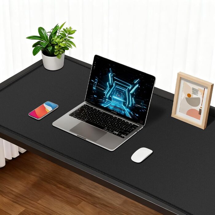 Великий килимок для столу 800x400 мм, геймінговий килимок для миші з прошитими краями, неслизьке покриття, килимок для клавіатури та миші Black & White Abstraction (Чорний, 1000L x 500B мм)