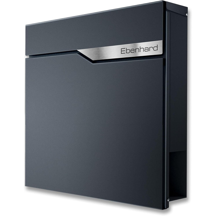 Поштова скринька Metzler Anthrazit з газетницею та іменним шильдиком RAL 7016, вулична, антикорозійна, для настінного монтажу, сучасний дизайн 37x37x10.5 см