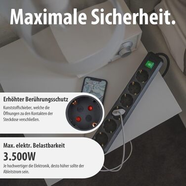 Набір мережевих фільтрів Brennenstuhl Eco-Line, подовжувач з 6 розетками, кабель 3м (2 шт)