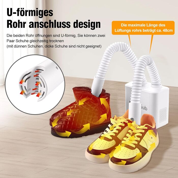 Електрична сушарка для взуття ColorSub з 4 режимами, для видалення запаху та сушіння в дощову, хмарну або снігову погоду