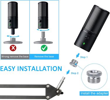 Кріплення для мікрофона Razer Seiren X від YOUSHARES з поп-фільтром, гнучкий штатив, сумісний з USB-мікрофоном Seiren X