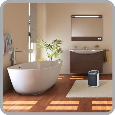 Електричний обігрівач Rowenta Instant Comfort Aqua SO6510F2: тихий, 1200-2400W, 2 режими, для ванної кімнати, сірий