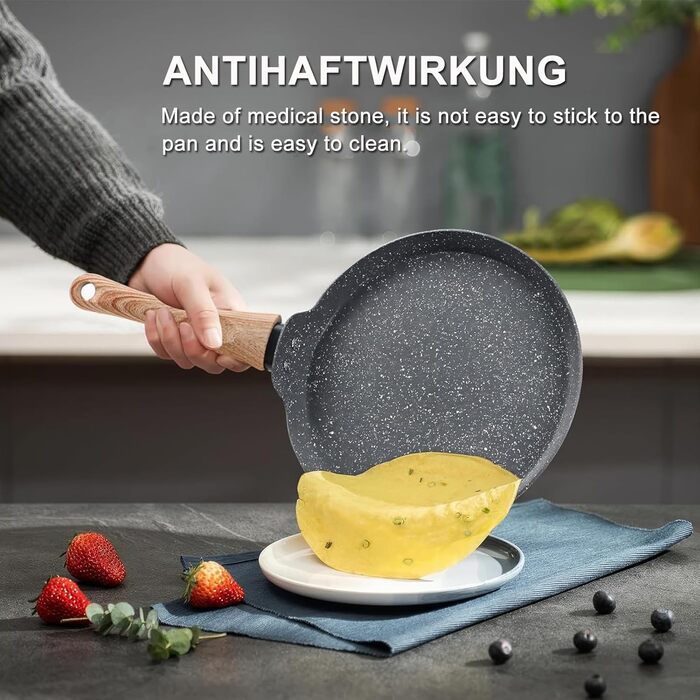 Набір сковорідок Maxspace 3 шт. з антипригарним покриттям, індукційне дно 18, 22, 26 см, для всіх плит (сірий)