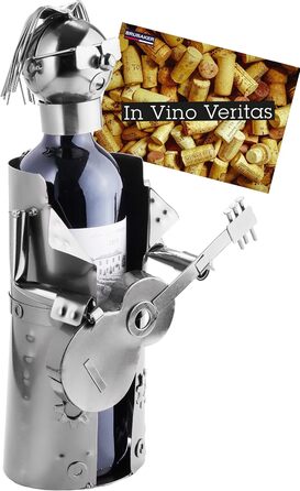 BRUBAKER Bottle Holder Rockstar Guitar Metal Sculpture Gift with Gift Card