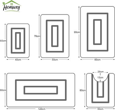 Килимок для ванної кімнати Homaxy з мікрофібри, неслизький, 40x60 см, сірий