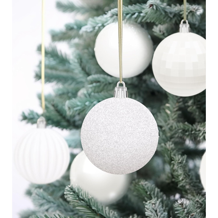 36 блакитних новорічних кулі для прикраси ялинки, 6 см, святкова декорaція