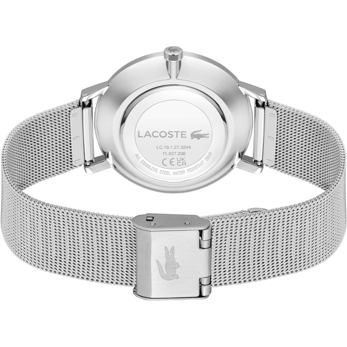 Годинник Lacoste аналоговий кварцовий жіночий Crocorigin з браслетом з нержавіючої сталі (Перлина)