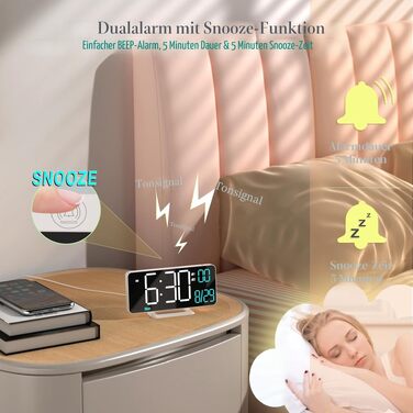 Цифровий LED годинник-будильник KOSUMOSU 6.7