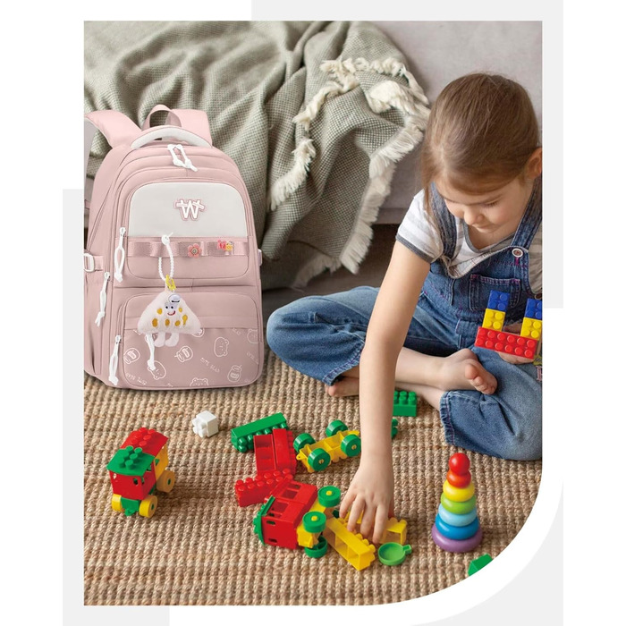 Шкільний рюкзак для підлітків: водонепроникний, великий, рожевий. Підходить для дівчат та хлопців, для школи, подорожей та повсякденного використання.