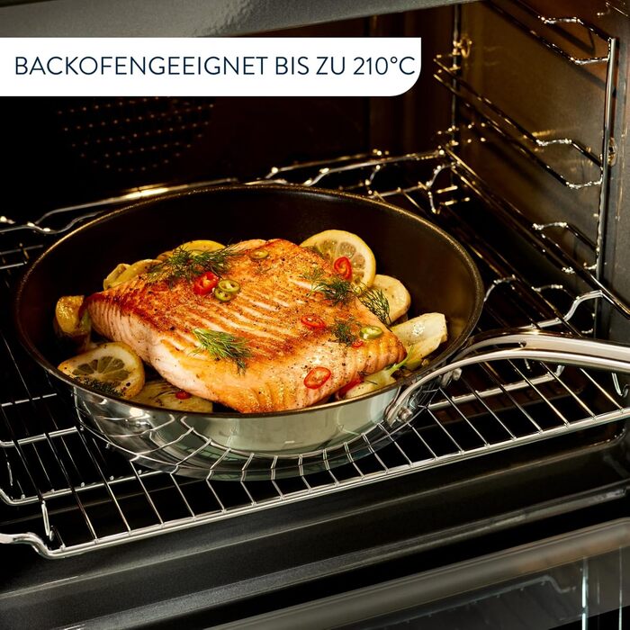 Сковорода Tefal Jamie Oliver Cook's Classics 28 см, індукційна, антипригарна, з термоіндикатором, нержавіюча сталь