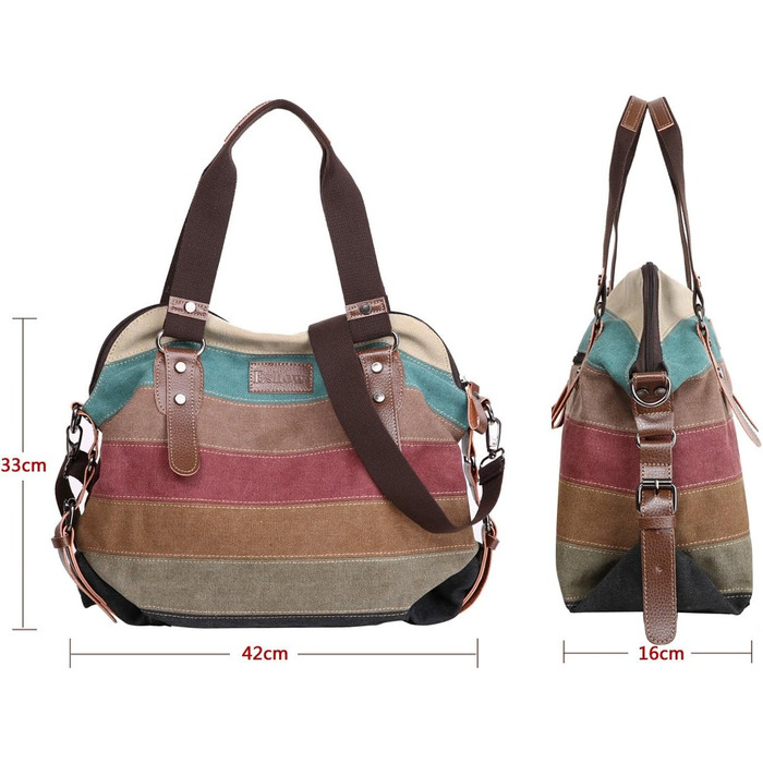 Жіноча сумка-шопер Eshow з канвасу велика для роботи, школи, покупок з ручками