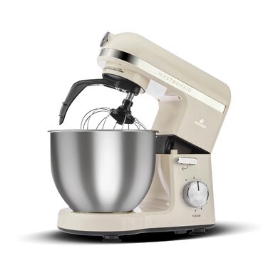 Планетарний міксер-кухонний комбайн Karaca Mastermaid Chef Pro 1500W, 5 л, колір Soft Cream (кремовий), з насадками для замішування, збивання та змішування