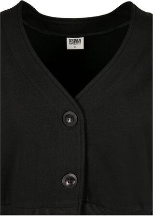 Кардиган жіночий Urban Classics Organic Oversized з коротким рукавом з махрової тканини, 4XL, чорний