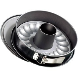 Форма для випічки Zenker Springform Ø 28 см ENERGY з антипригарним покриттям, сталевий виливний бортик, срібно-антрацитова