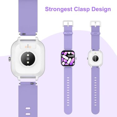 Дитячий фітнес-трекер: крокомір, вимірювання пульсу, 19 режимів, водонепроникний IP68, фіолетовий