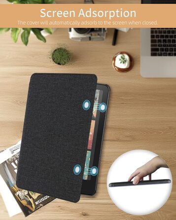 Чохол для Kindle Paperwhite 7 (2024) та Kindle Colorsoft Signature Edition - тонкий захисний чохол з авто-вимиканням/ввімкненням, чорний