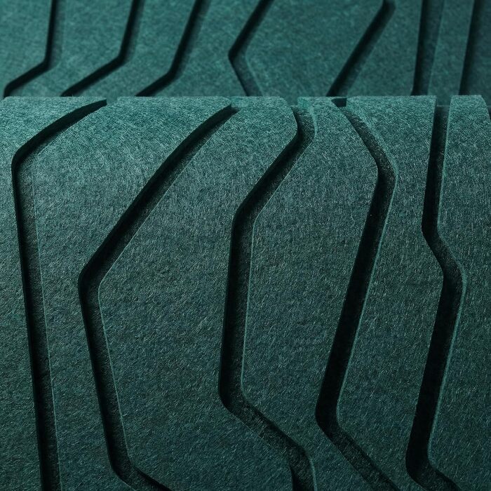 Набір акустичних панелей NIC’BRUX (3 шт.), 80x44 см, звукопоглинаючі настінні панелі з PET-фільцу для вітальні, офісу та студії, смарагдово-зелені