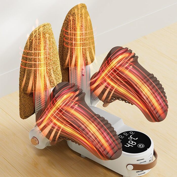 Електричний сушильник для взуття та рукавичок з таймером, 4 тримачі, складна конструкція