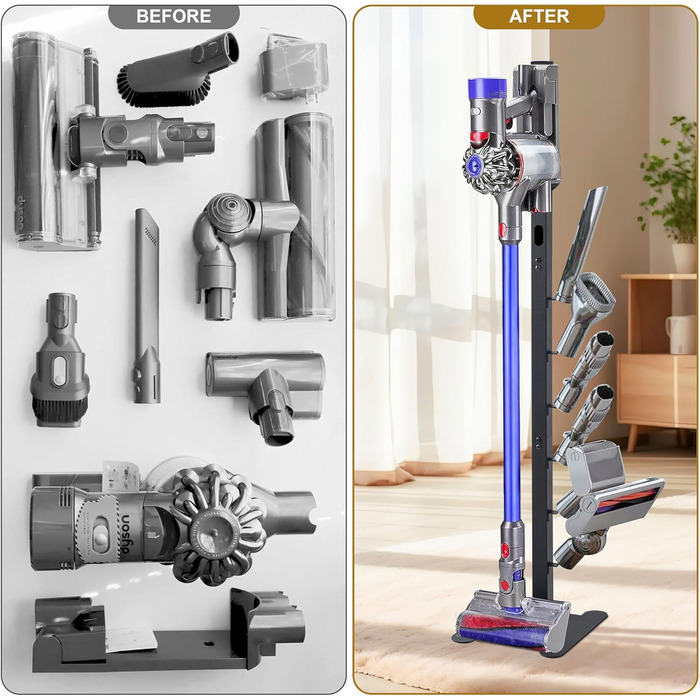Підставка для пилососа OUTBROS, сумісна з Dyson V15, V12, V11, V10, V8, V7, V6, металева, чорна