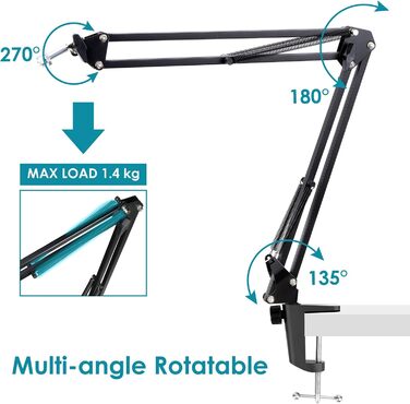 Тримач для мікрофона SM7B YOUSHARES 04 з поп-фільтром - Шарнірний мікрофонний стійка для студійного мікрофона Shure SM7B XLR