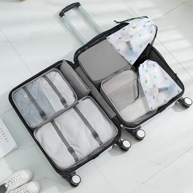 Органайзер для валізи Gemtte 13-ти частинний, водонепроникний, набір для подорожей (сірий)