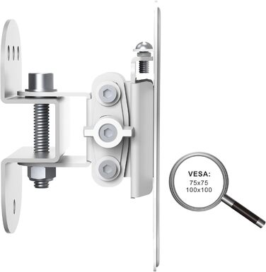 Кріплення для телевізора PureMounts® Swivel, VESA 100, відстаннь від стіни 75 мм, біле, вантажопідйомність 25 кг