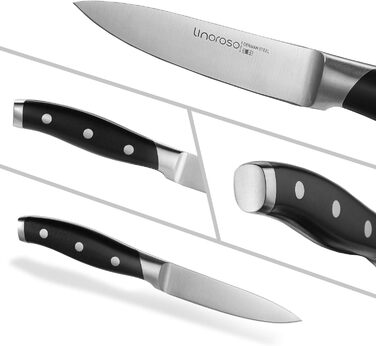 Кухонний ніж Linoroso Classic 9 см – овочевий, універсальний, з німецької вуглецевої сталі, ергономічна ручка, у подарунковій коробці