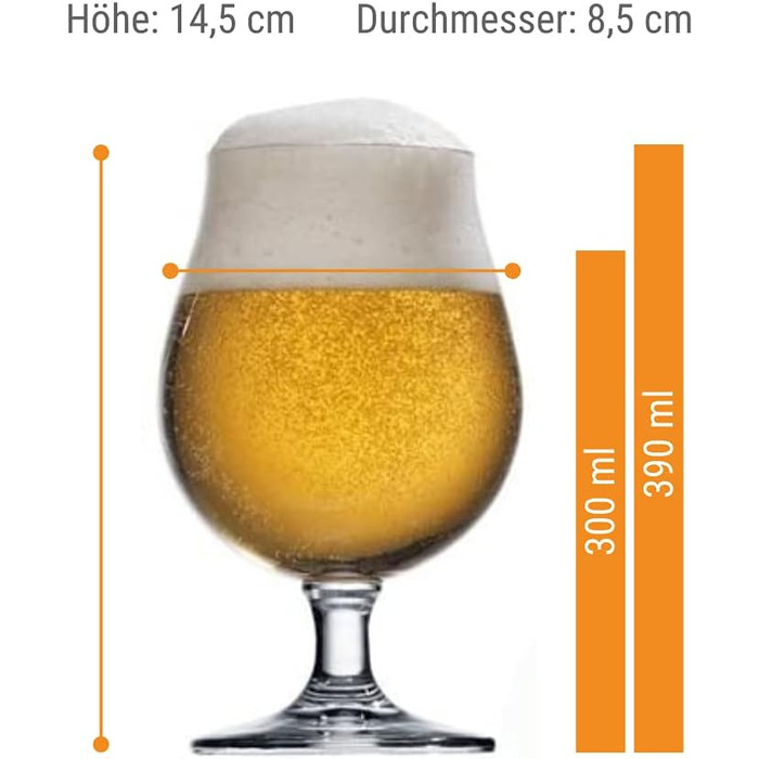 Набір пивних келихів Stölzle Lausitz Berlin 6 шт, 390 мл – для Pilsner та іншого пива, кришталь, Німеччина