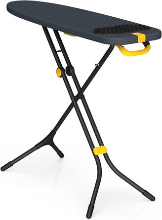 Гладильна дошка Joseph Joseph Glide 135 x 45 см з регулюванням висоти та стійкою до нагрівання поверхнею для прасування, зручне зберігання, 4-шаровий бавовняний чохол (Plus, Чорний/Синій, 110 см)