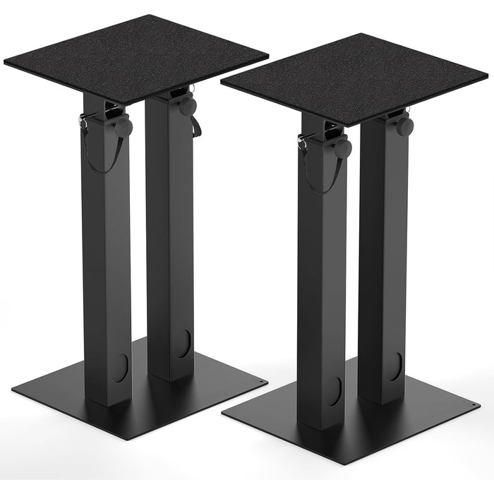 Регульовані підставки для акустики з кабельною організацією, 2 шт. Підставки для підлогових колонок з антиковзкими EVA-маті, подвійні труби, вантажопідйомність 10 кг