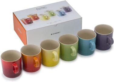 Набір із 6 керамічних кухлів Le Creuset, 350 мл, райдужні