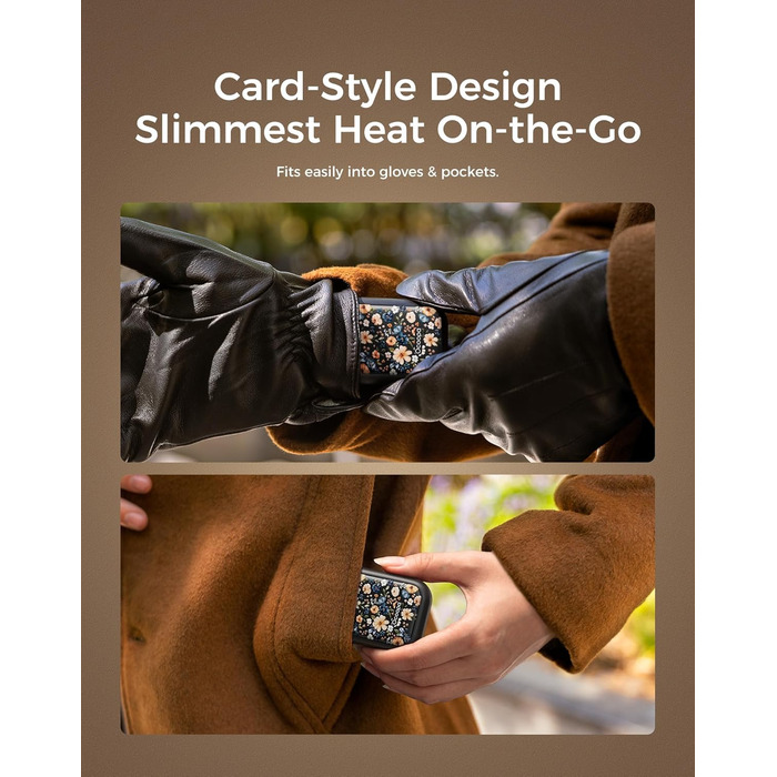 Електричні грілки для рук OCOOPA UT4 Young (Wiesenblumen), 5000mAh, 2 шт. - Компактні, Водонепроникні, Швидкий нагрів