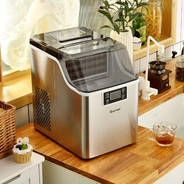 Машина для приготування льоду COSTWAY 3.2L з таймером, LCD дисплеєм та лопаткою